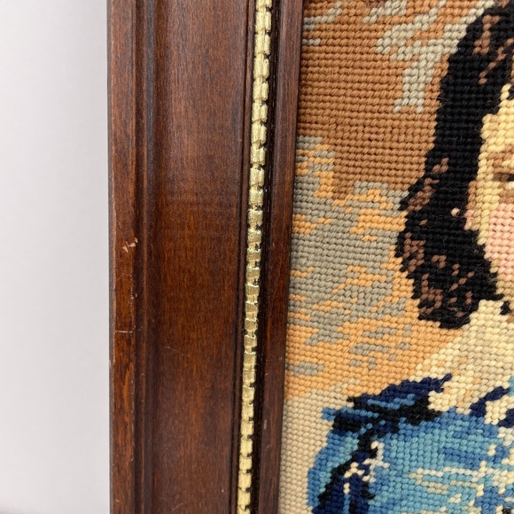 VINTAGE Portrait The Blue Boy Needlepoint Art - Picture 3 of 6